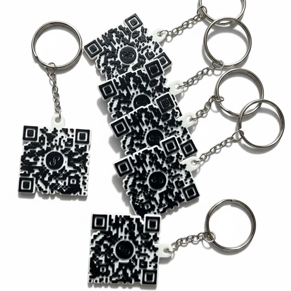 Custom QR Code Keychain Unique Scannable, For your Business or Social Meida